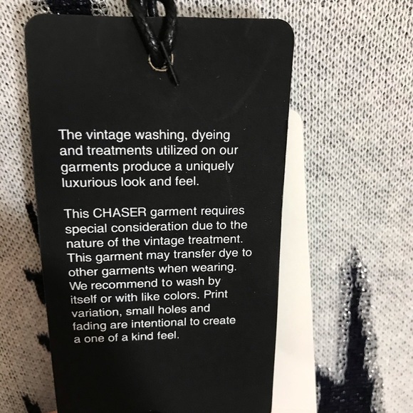 Chaser Lightning Bolt Cashmere Blend Sweater Med - Picture 8 of 9